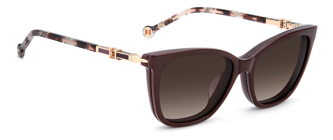 Solbriller carolina herrera her 0422/g/c lhf la burdeos rectangular femenino størrelse 54mm - Detaljeret visning