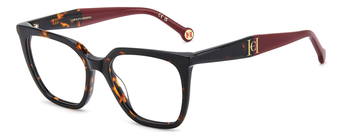 Briller carolina herrera her 0418 086 havana rectangular femenino størrelse 53mm - Hovedvisning