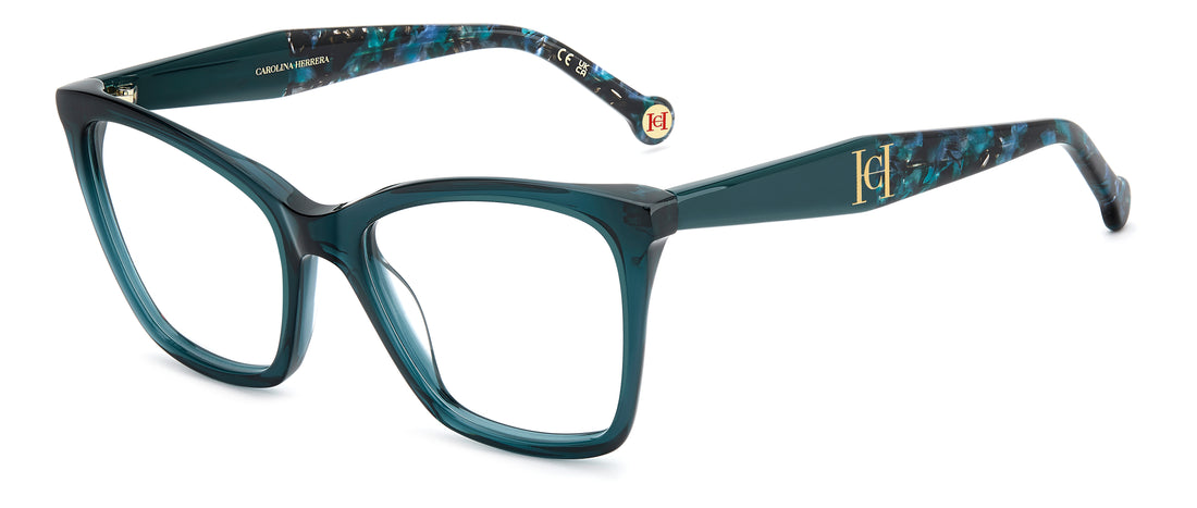 Briller carolina herrera her 0419 zi9 verde rectangular femenino størrelse 53mm - Hovedvisning