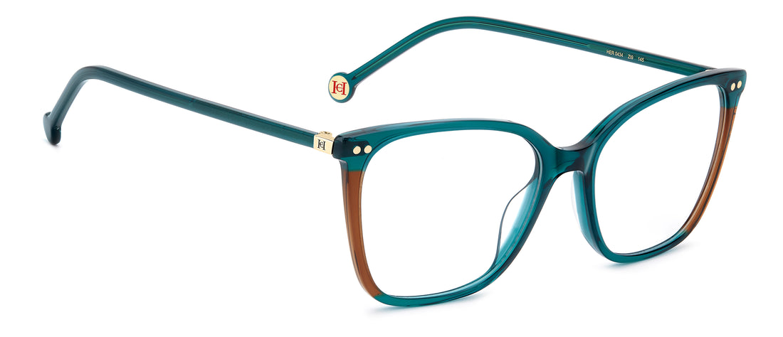 Briller carolina herrera her 0434 zi9 verde rectangular femenino størrelse 54mm - Detaljeret visning