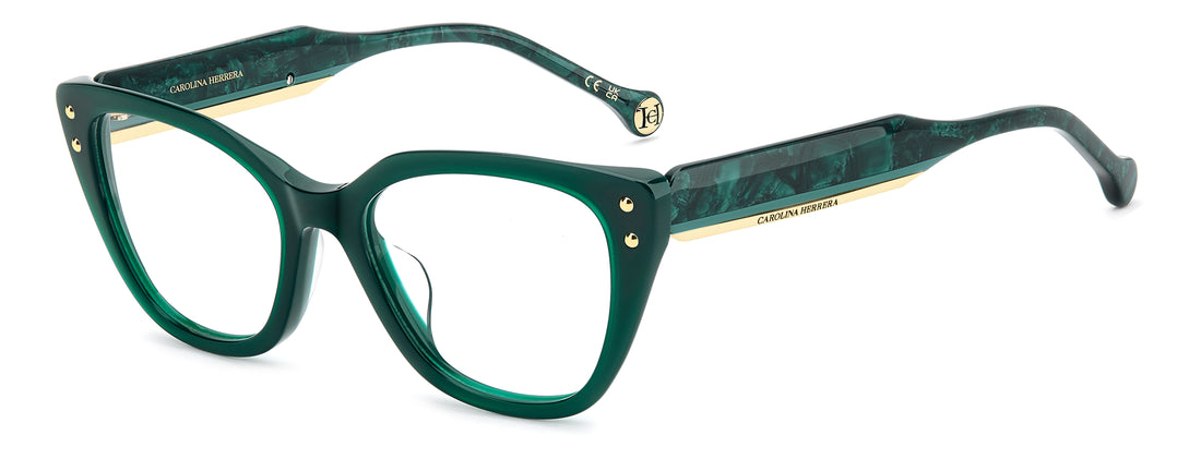 Briller carolina herrera her 0412/g 1ed verde rectangular femenino størrelse 52mm - Hovedvisning