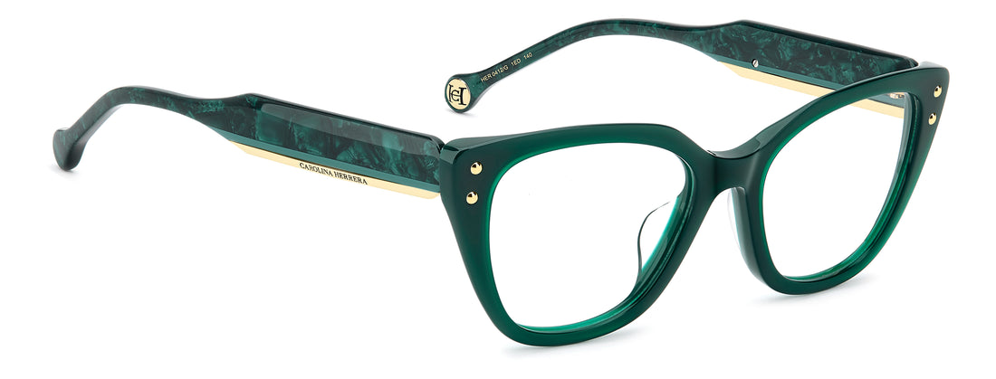 Briller carolina herrera her 0412/g 1ed verde rectangular femenino størrelse 52mm - Detaljeret visning