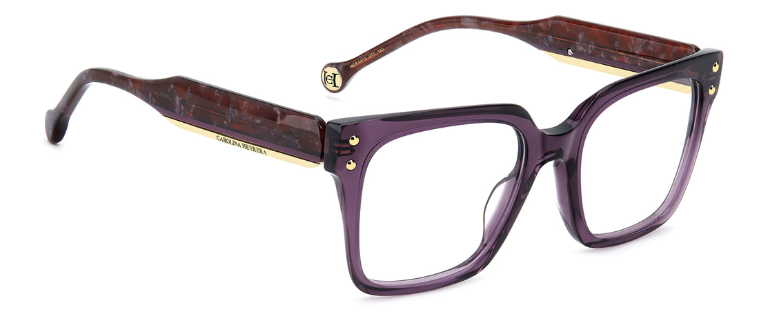 Briller carolina herrera her 0413 0t7 morado rectangular femenino størrelse 51mm - Detaljeret visning