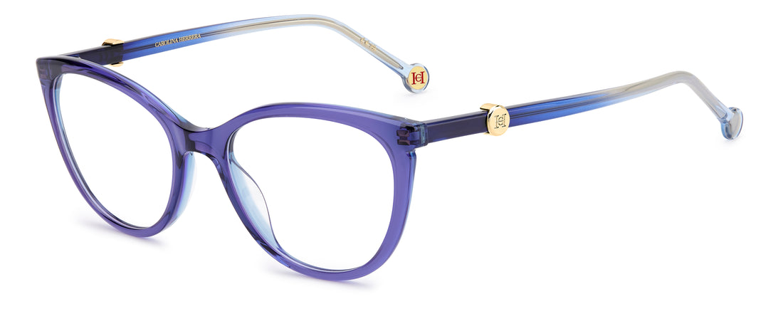 Briller carolina herrera her 0437 zx9 azul cat eye femenino størrelse 52mm - Hovedvisning
