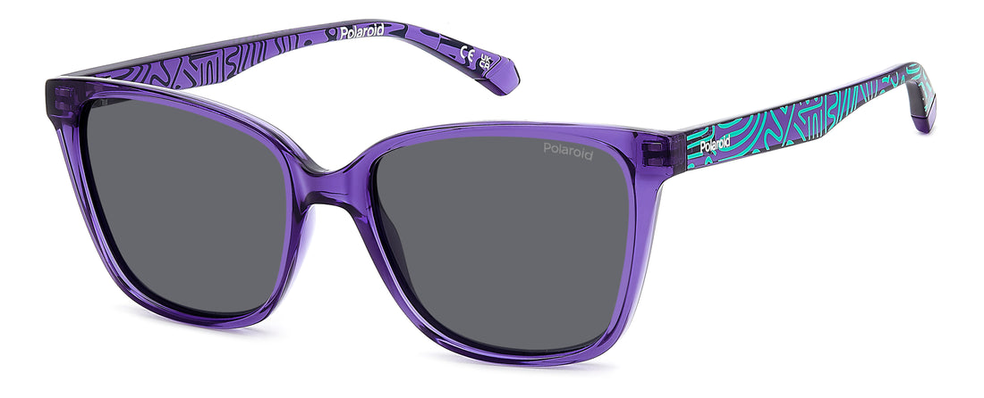 Occhiali da sole polaroid kids pld 8062/s b3v m9 violeta rectangular infantil taglia 48mm - Vista principale