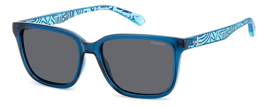 Occhiali da sole polaroid kids pld 8063/s zx9 m9 azul rectangular infantil taglia 49mm - Vista principale