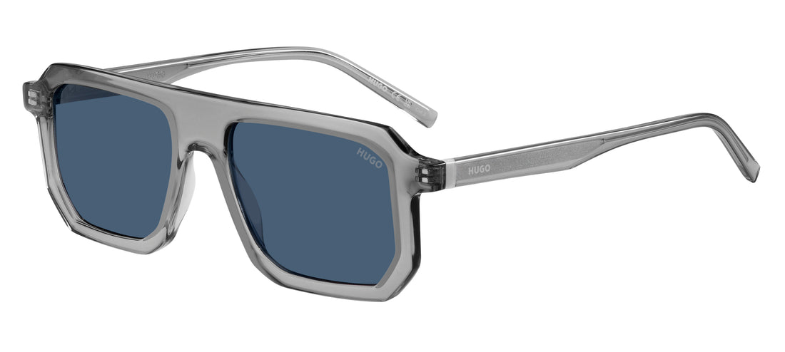 Óculos de sol hugo hg 1312/s kb7 ku gris rectangular flat top masculino tamanho 53mm - Vista principal
