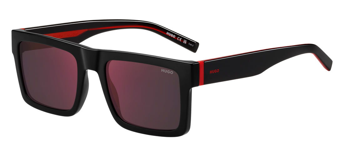 Óculos de sol hugo hg 1314/s 807 ao negro rectangular flat top masculino tamanho 55mm - Vista principal