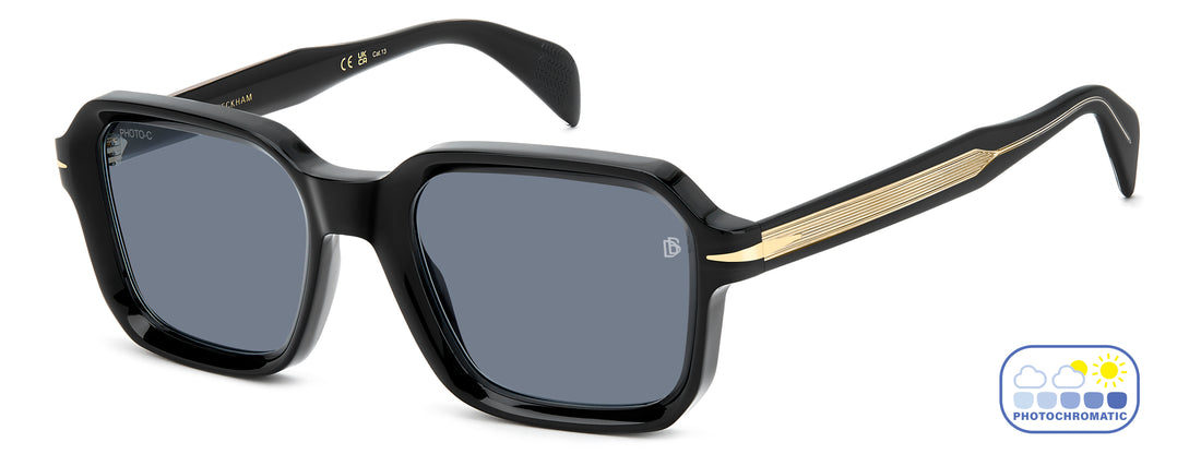 Occhiali da sole david beckham db 7147/s 807 qz negro square masculino taglia 52mm - Vista dettagliata
