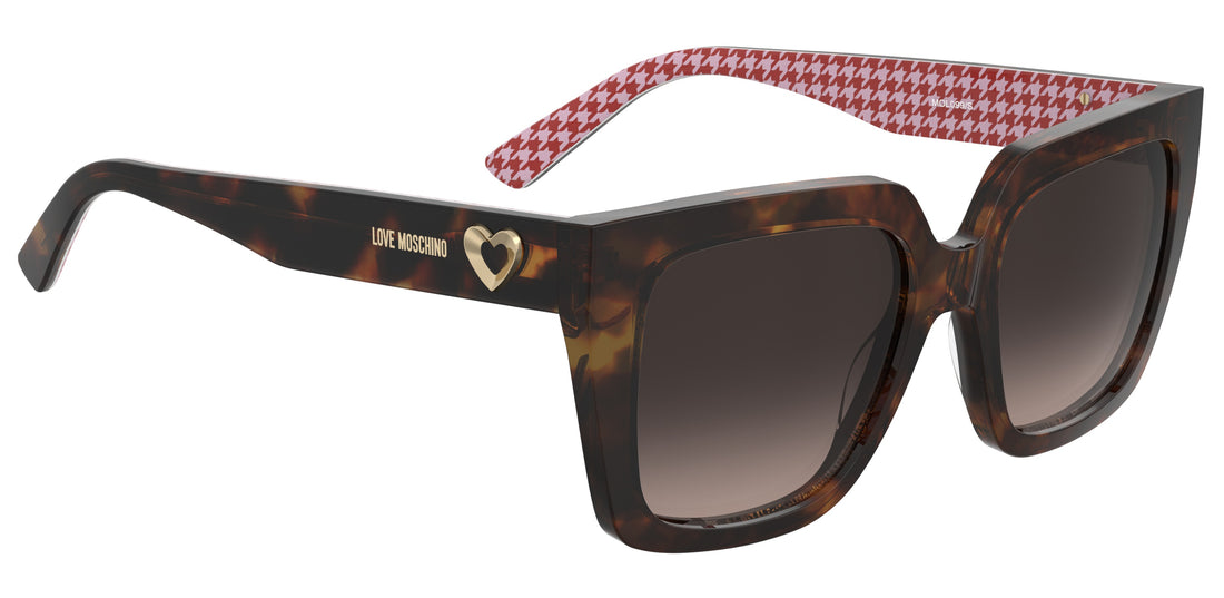 Óculos de sol moschino love mol099/s 2vm ha estampado square femenino tamanho 53mm - Vista de detalhe