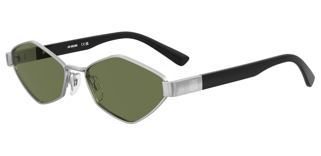 Óculos de sol moschino love mol101/s 010 qt plateado rectangular femenino tamanho 57mm - Vista principal