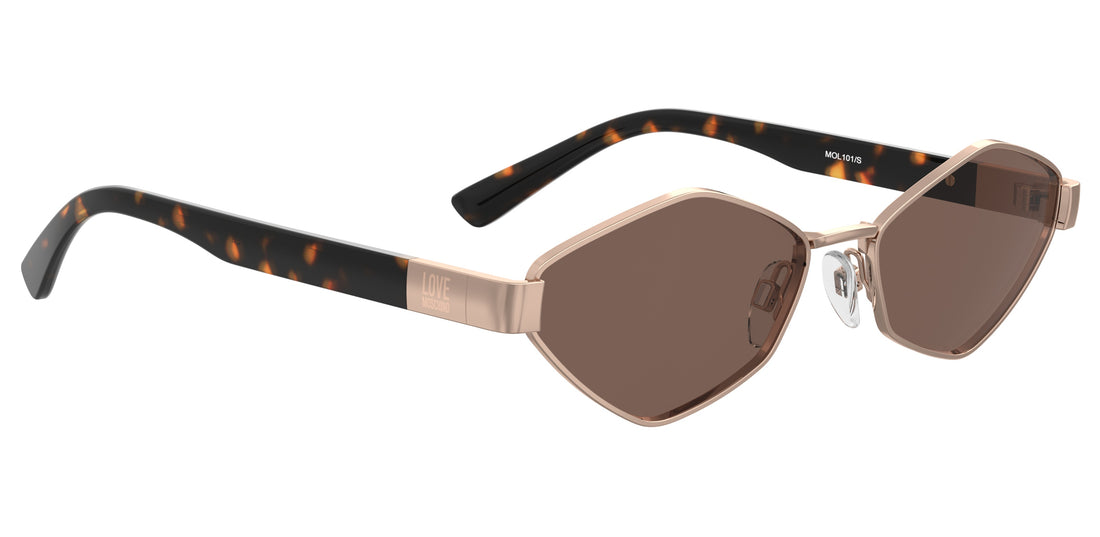 Óculos de sol moschino love mol101/s ddb 4s dorado rectangular femenino tamanho 57mm - Vista de detalhe