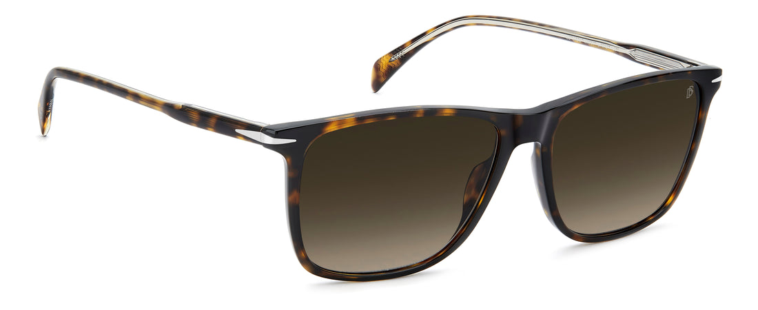 Solbriller david beckham db 1219/s 086 ha havana rectangular masculino størrelse 57mm - Detaljeret visning