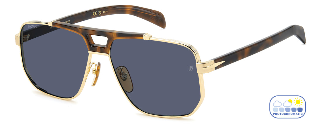 Occhiali da sole david beckham db 7157/s 0nr sd dorado square masculino taglia 61mm - Vista dettagliata