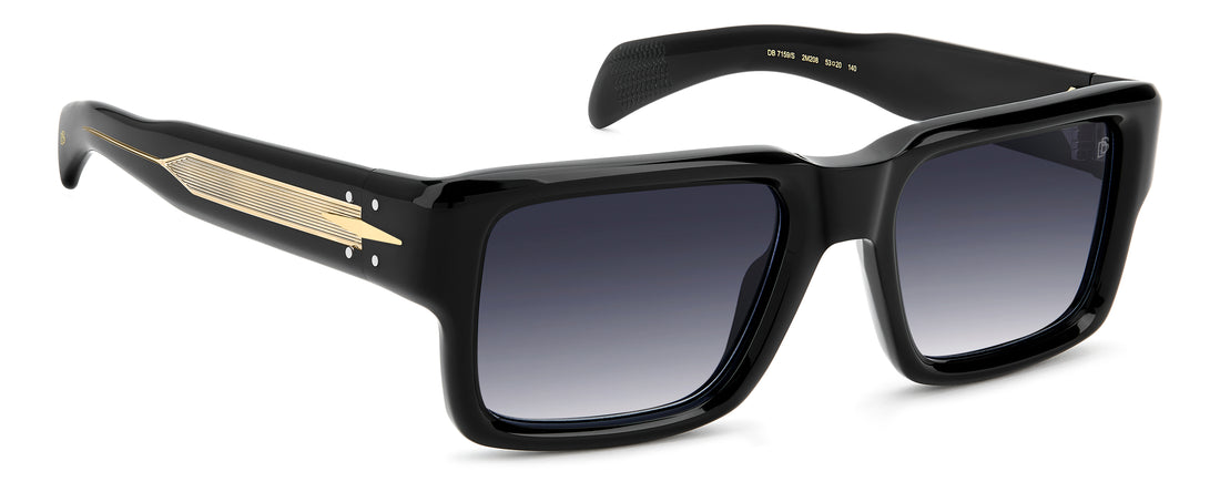 Occhiali da sole david beckham db 7159/s 2m2 08 negro rectangular masculino taglia 53mm - Vista dettagliata