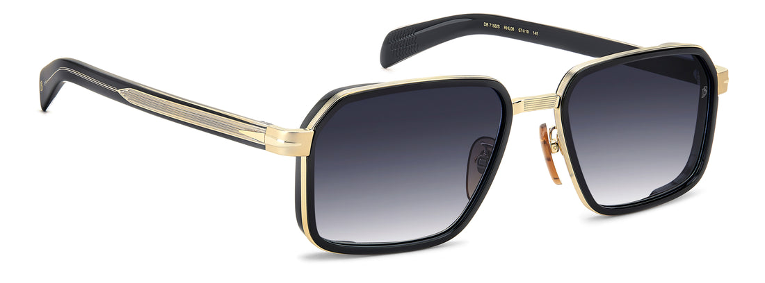 Occhiali da sole david beckham db 7158/s rhl 08 dorado rectangular masculino taglia 57mm - Vista dettagliata