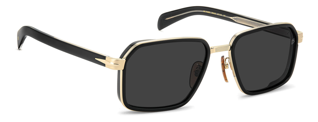 Occhiali da sole david beckham db 7158/s rhl ir dorado rectangular masculino taglia 57mm - Vista dettagliata