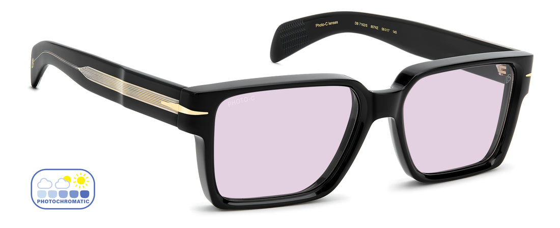 Solbriller david beckham db 7162/s 807 ke negro rectangular masculino størrelse 56mm - Detaljeret visning