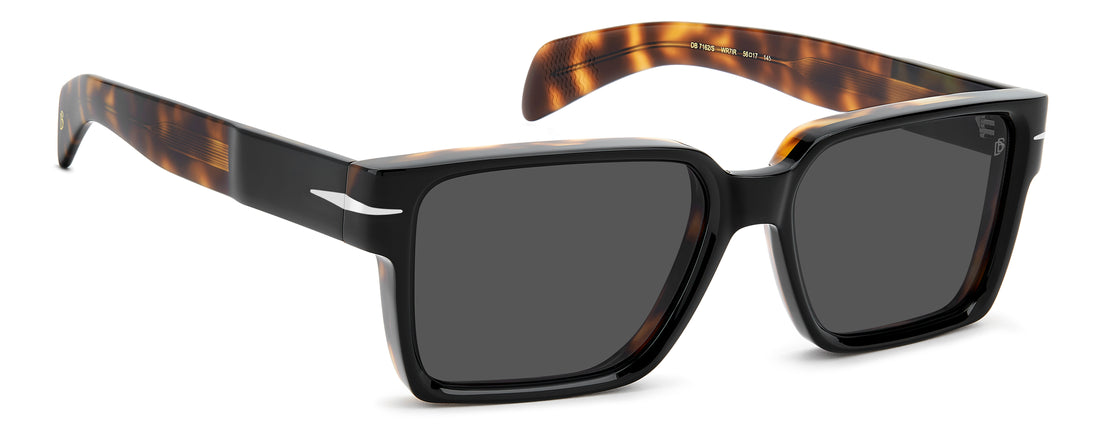 Solbriller david beckham db 7162/s wr7 ir negro rectangular masculino størrelse 56mm - Detaljeret visning