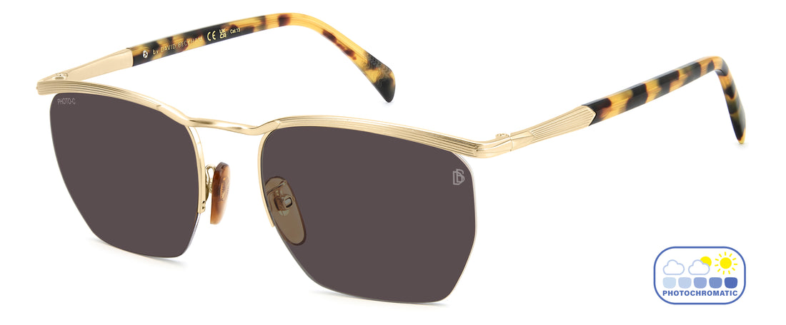 Occhiali da sole david beckham db 1225/s hm2 63 dorado square masculino taglia 55mm - Vista dettagliata