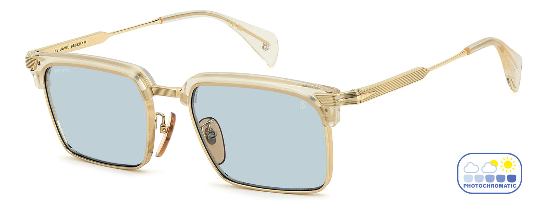 Solbriller david beckham db 1227/g/s 001 sd amarillo rectangular masculino størrelse 54mm - Hovedvisning