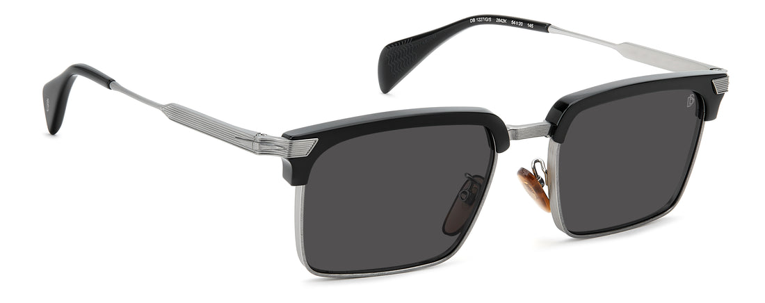 Solbriller david beckham db 1227/g/s 284 2k negro rectangular masculino størrelse 54mm - Detaljeret visning