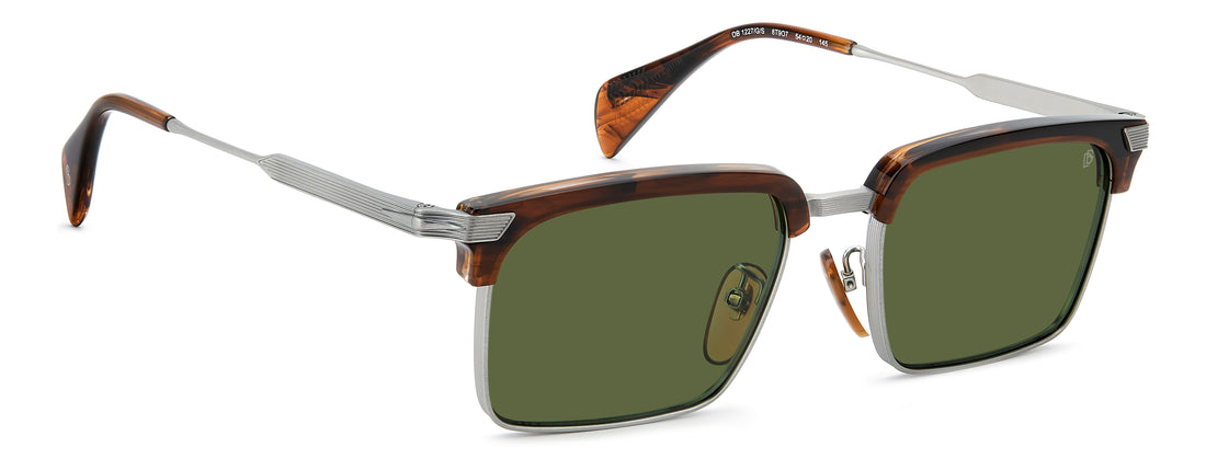 Solbriller david beckham db 1227/g/s 8t9 o7 marron rectangular masculino størrelse 54mm - Detaljeret visning