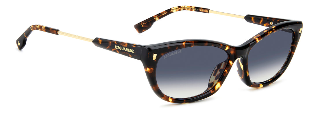 Occhiali da sole dsquared2 d2 0209/g/s 086 08 havana cat eye femenino taglia 57mm - Vista dettagliata