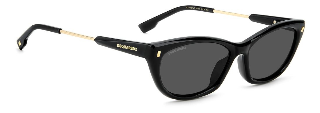 Occhiali da sole dsquared2 d2 0209/g/s 807 ir negro cat eye femenino taglia 57mm - Vista dettagliata