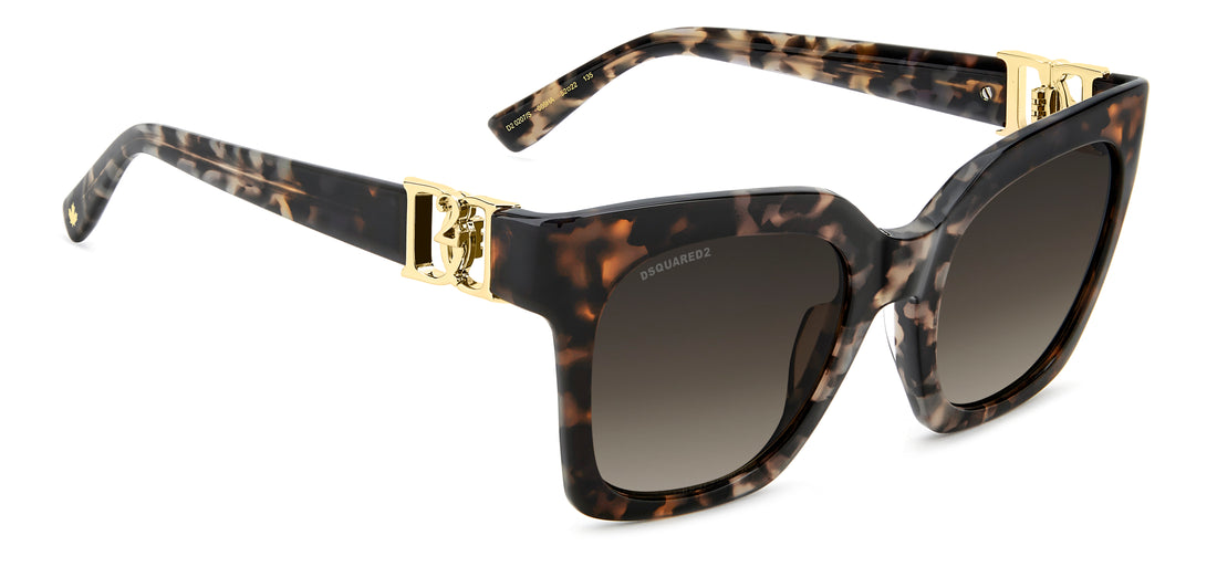 Lunettes de soleil dsquared2 d2 0207/s 086 ha havana cat eye femenino taille 52mm - Vue détaillée