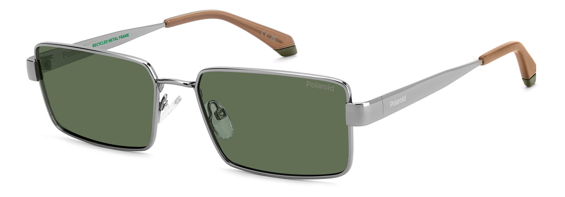 Lunettes de soleil polaroid pld 6255/s/x 6lb uc plateado rectangular masculino taille 56mm - Vue principale