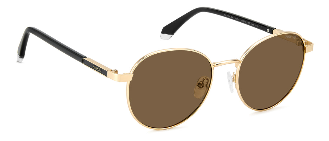 Óculos de sol polaroid pld 4197/s/x aoz sp dorado round masculino tamanho 53mm - Vista de detalhe