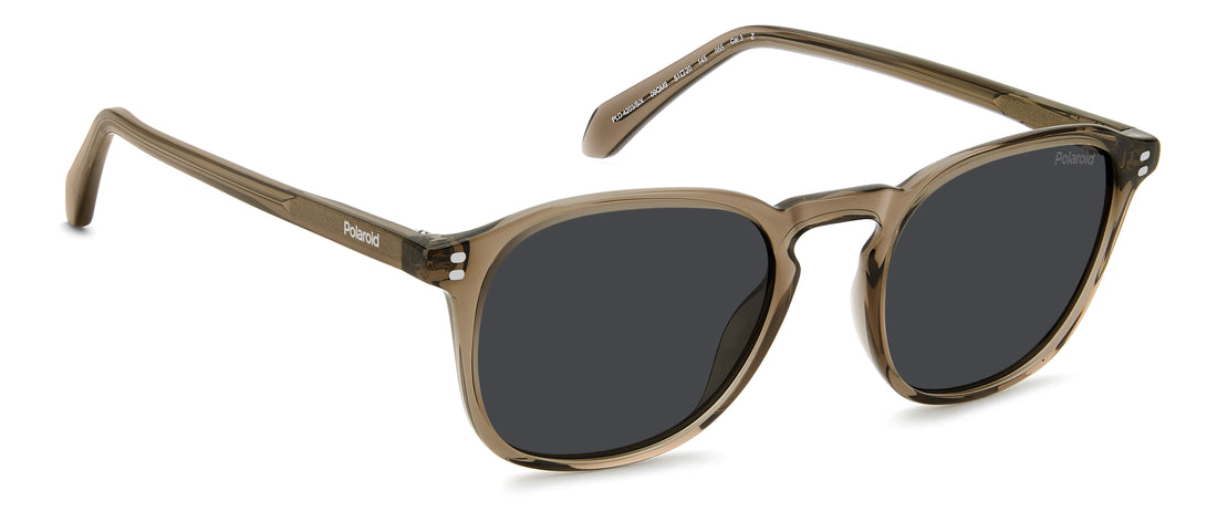 Lunettes de soleil polaroid pld 4203/s/x 09q m9 marron round masculino taille 51mm - Vue détaillée