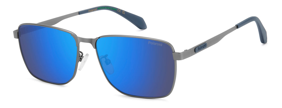 Lunettes de soleil polaroid pld 2171/g/s/x v6d 5x plateado rectangular masculino taille 58mm - Vue principale