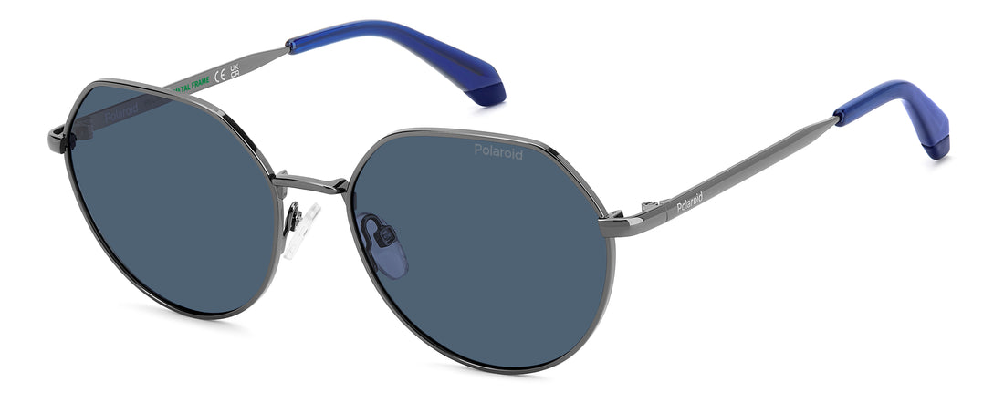 Occhiali da sole polaroid kids pld 8074/s kj1 c3 plateado round infantil taglia 54mm - Vista principale