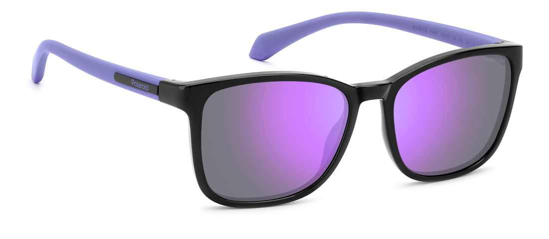 Occhiali da sole polaroid kids pld 8077/s 1x2 mf negro rectangular infantil taglia 49mm - Vista dettagliata