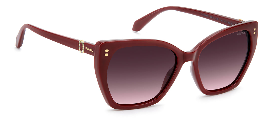 Lunettes de soleil polaroid pld 4198/s/x 8cq xw rojo butterfly femenino taille 56mm - Vue détaillée