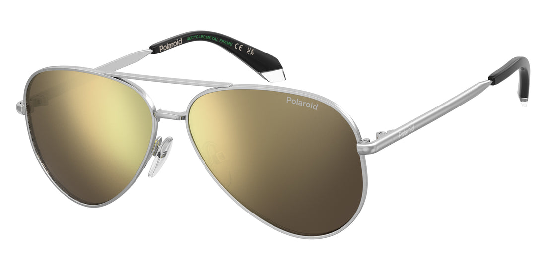 Occhiali da sole polaroid kids pld 8073/s 010 lm plateado pilot infantil taglia 55mm - Vista principale