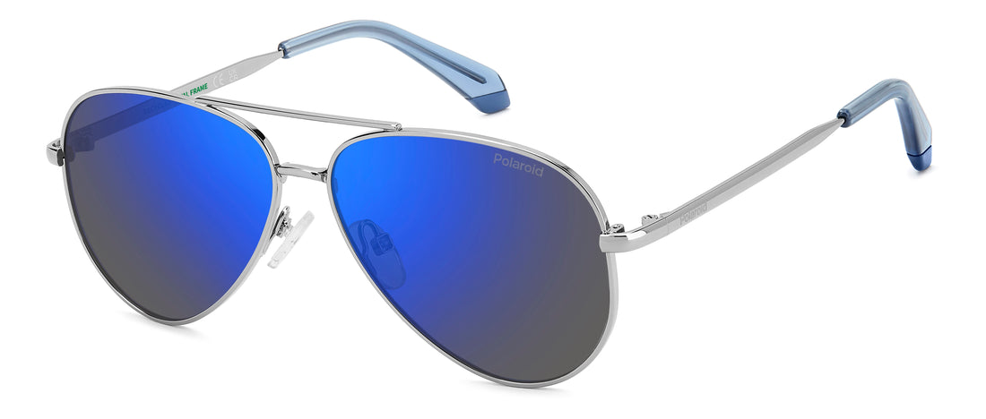 Occhiali da sole polaroid kids pld 8073/s v84 5x plateado pilot infantil taglia 55mm - Vista principale