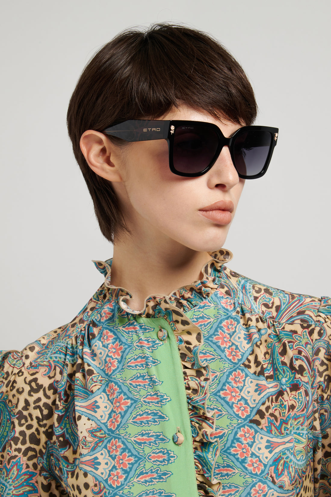 Occhiali da sole etro 0127/s 807 9o negro square femenino taglia 57mm - Vista dettagliata