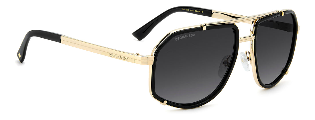 Occhiali da sole dsquared2 d2 0190/s 807 9o negro rectangular masculino taglia 60mm - Vista dettagliata