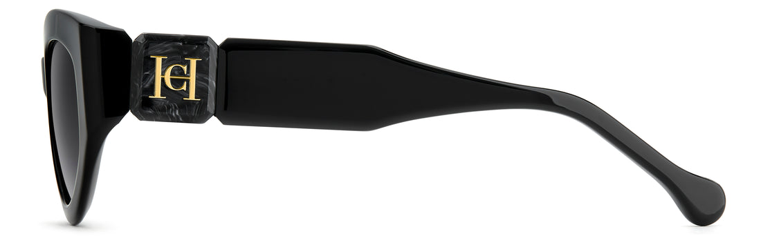 Óculos de sol carolina herrera her 0370/s 807 9o negro oval femenino tamanho 52mm - Vista de detalhe