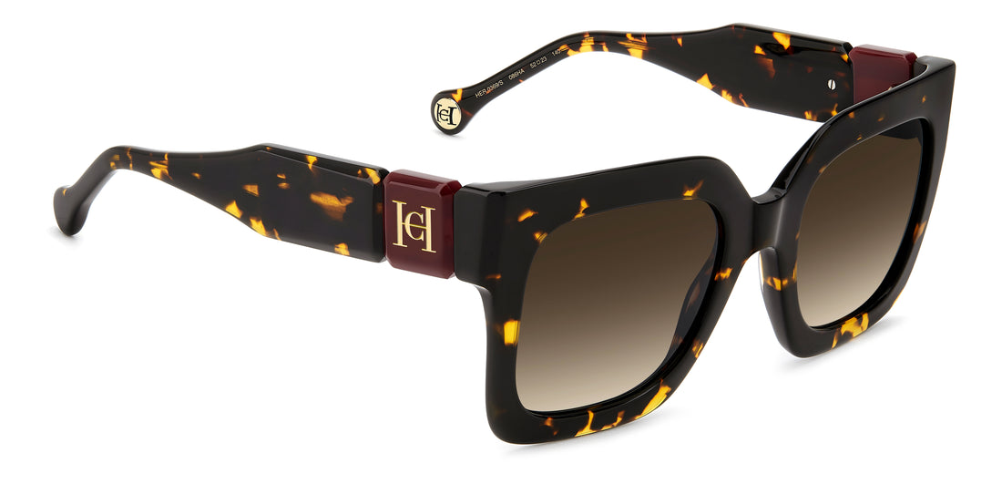 Occhiali da sole carolina herrera her 0369/s 086 ha havana square femenino taglia 52mm - Vista dettagliata