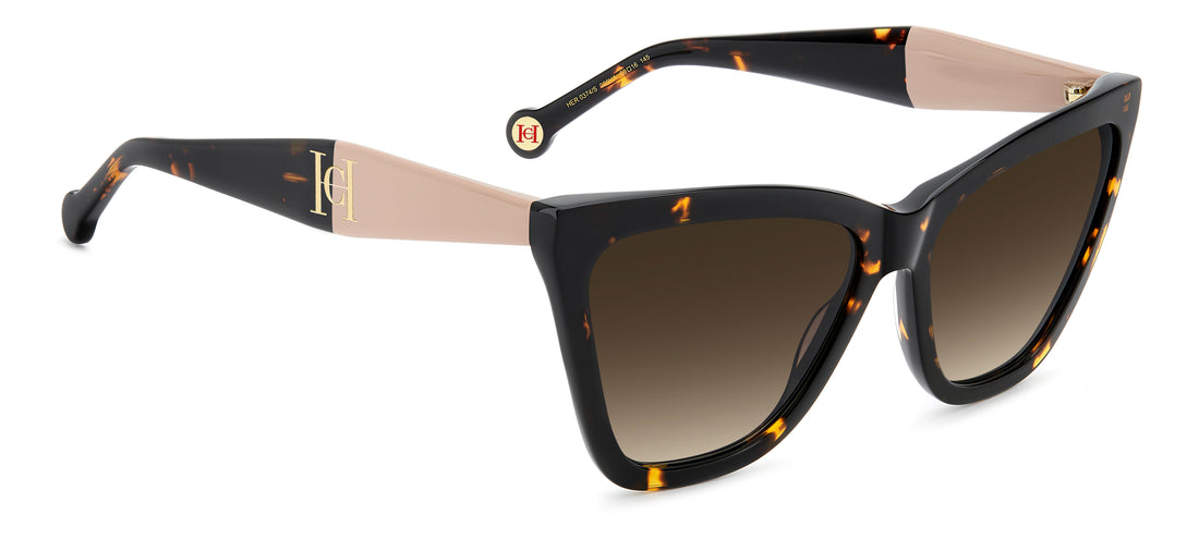 Occhiali da sole carolina herrera her 0374/s 086 ha havana cat eye femenino taglia 59mm - Vista dettagliata