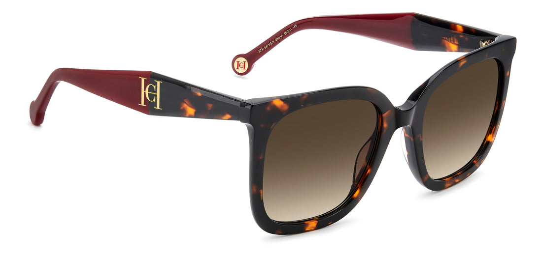 Óculos de sol carolina herrera her 0375/g/s 086 ha havana square femenino tamanho 55mm - Vista de detalhe