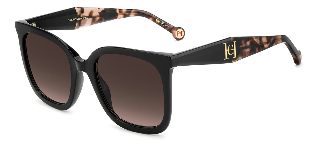 Óculos de sol carolina herrera her 0375/g/s 807 ha negro square femenino tamanho 55mm - Vista principal