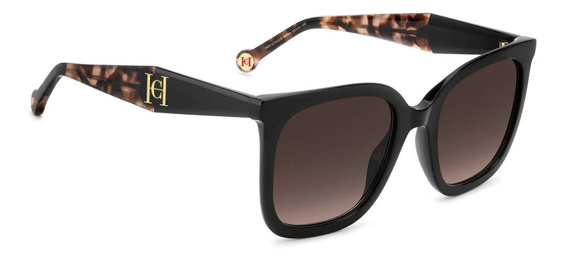 Óculos de sol carolina herrera her 0375/g/s 807 ha negro square femenino tamanho 55mm - Vista de detalhe