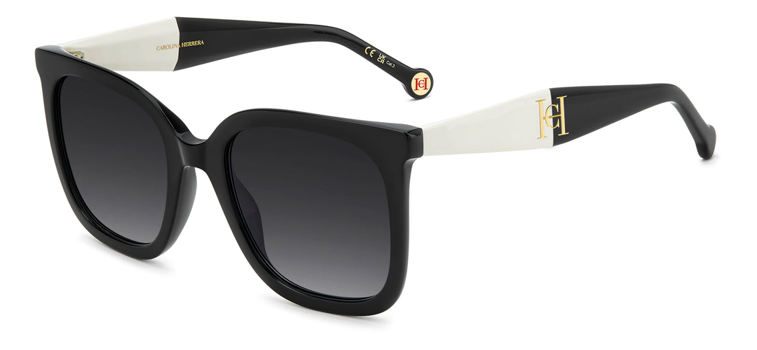 Óculos de sol carolina herrera her 0375/g/s 80s 9o negro square femenino tamanho 55mm - Vista principal