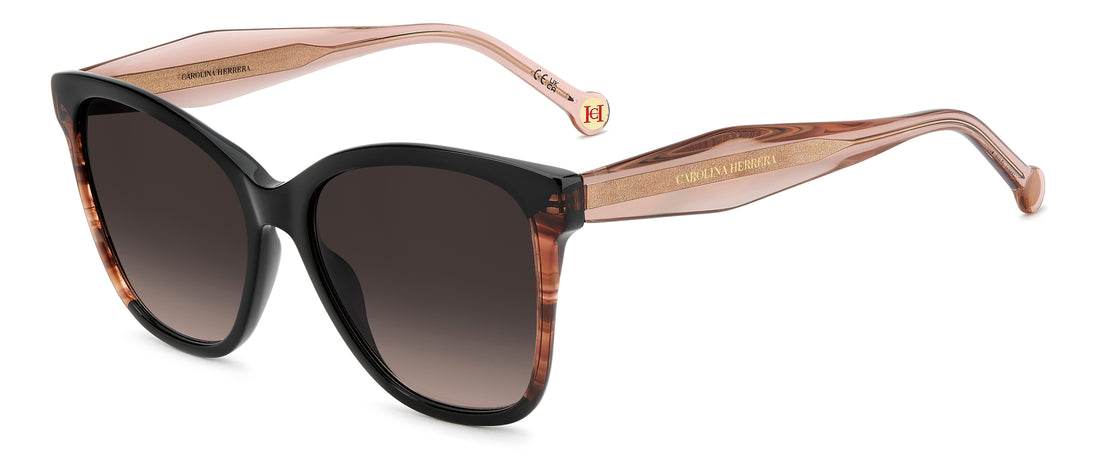 Óculos de sol carolina herrera her 0390/s 3h2 ha negro butterfly femenino tamanho 56mm - Vista principal