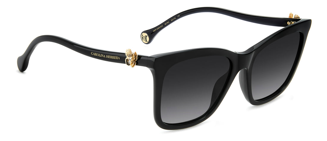 Occhiali da sole carolina herrera her 0394/g/s 807 9o negro rectangular femenino taglia 55mm - Vista dettagliata